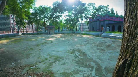 14 Pan Slide of Eid Prayer Field Beside Mosque in Laksam, Bangladesh Stock Footage 313651388