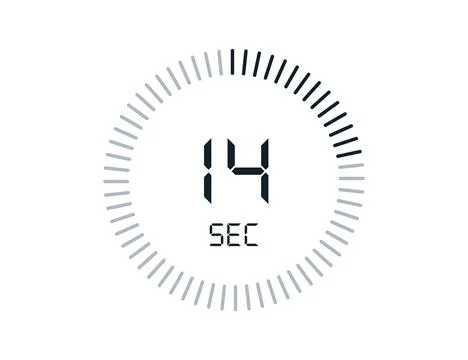 14 second timers Clocks, Timer 14 sec icon Stock Illustration