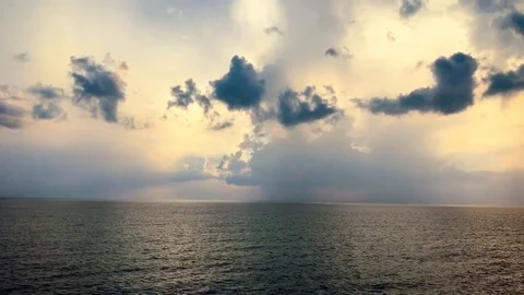 14 Second video dark ocean violet purple cloudy sky horizon Stock Footage 96518476