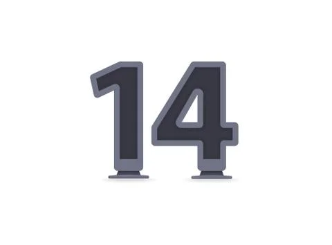14 vector number design. For logo, brand label, design elements, corporate id Illustrazione stock