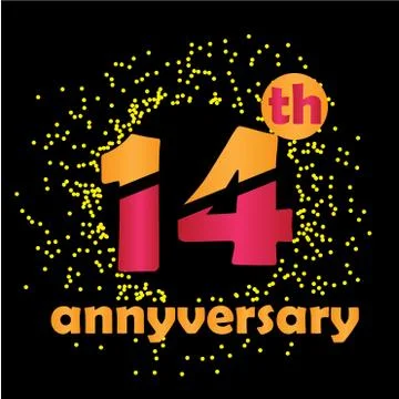 14 Year Anniversary Vector Template Design Illustration - Vector イラスト素材
