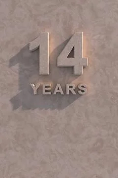14 years 3d text Stock Illustration