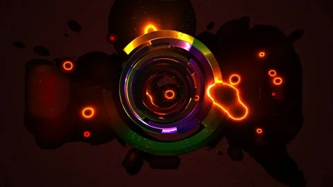 140 Bpm Synchronised Arcade Colors Circles Night Party VJ Loop Background 4K Stock Footage 265852953