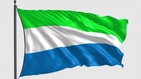 141 Flag of Sierra Leone with Alpha channel 3D Rendering 141 Stock Footage 159246110