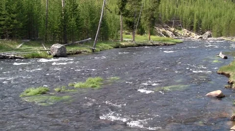 141120b river in yellowstone Stock Footage 44446001