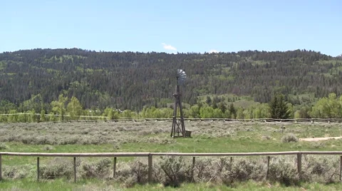 141124a old fashioned windmill in the mountains Stock-Footage 44277094