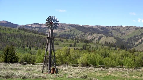 141124c old fashioned windmill 3 Stock-Footage 44280463