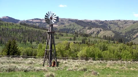 141124d old fashioned windmill Video stock 44282269