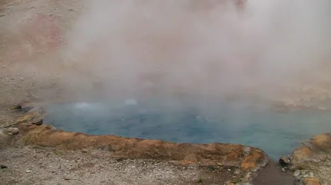 141130d paint pots yellowstone Stock Footage 44446380