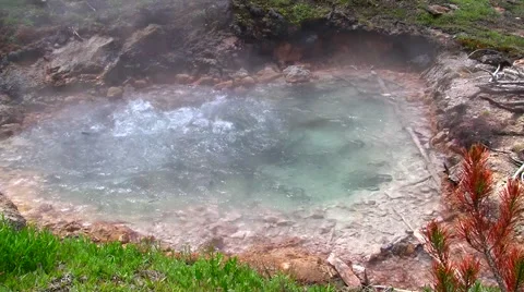 141203a paint pot at yellowstone Stock Footage 44561807