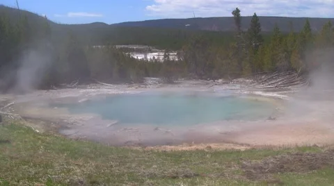 141203b pool in yellowstone Stock Footage 44561821
