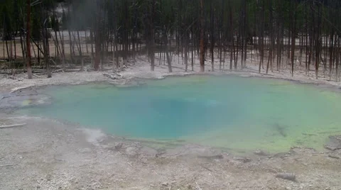 141205a blue pool at yellowstone Stock Footage 44707706