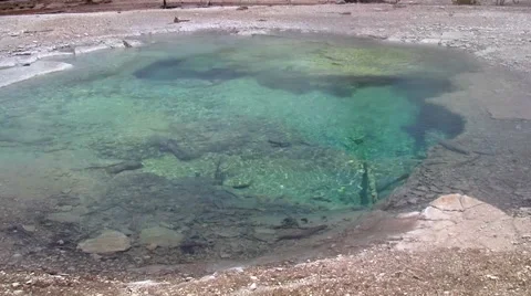 141205c blue pool at yellowstone Stock Footage 44709236