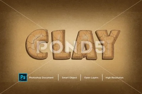 142 clay text effect Design Photoshop Layer Style PSD Template