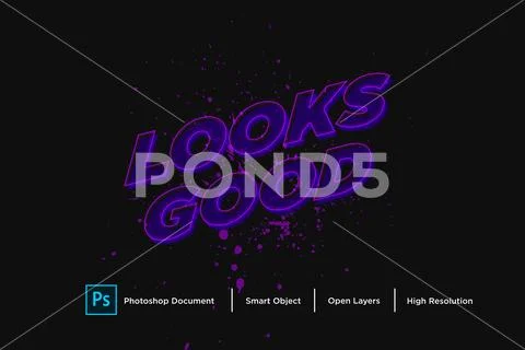 143 looks good text effect Design Photoshop Layer Style PSD Template