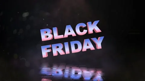 144 Animation Text Glowing Particles and Neon Effect Black Friday v1 库存影片 140650001
