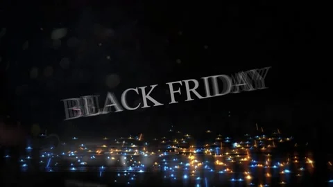 144 Animation Text Glowing Particles and Neon Effect Black Friday v3 库存影片 140650036