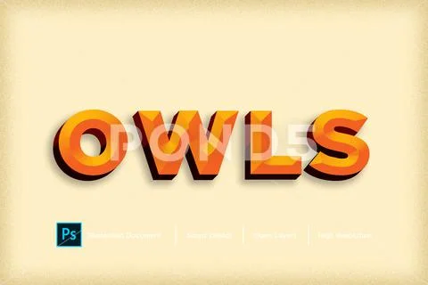 144 owls text effect Design Photoshop Layer Style PSD-Vorlage