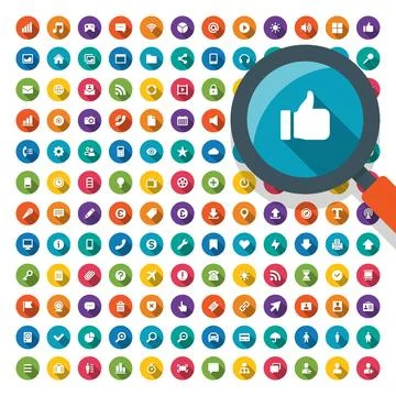 144 Web site vector icons set shadow effect Ilustración de archivo