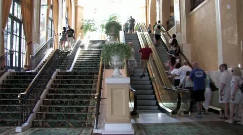 1440 Escalator at a Hotel Stock Footage 12747095