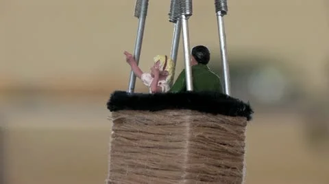 1440 HO Model Display Scale Air Balloon Basket Stock Footage 19207025