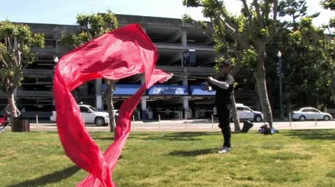 1440 Man Flying Kite 2 스톡 동영상 11357244