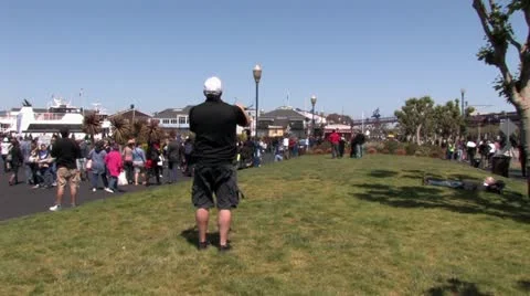 1440 Man Flying Kite Stock Footage 11357281