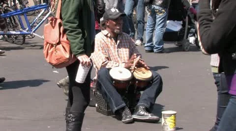 1440 Man Playing Bongos Stock Footage 11357294