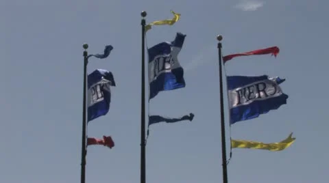 1440 Pier 39 Flags Waving Stock-Footage 11357398