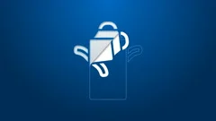 White line Can container for milk icon isolated on blue background. 4K Video