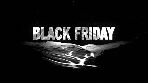145 Animation Text Landscape Black and White Black Friday 스톡 동영상 140650165