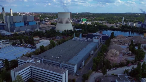 14.5.25 Berlin De, big data center industrial Beautiful aerial view flight drone Stock Footage 310172838