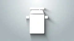 White Can container for milk icon isolated on grey background. 4K Video motion