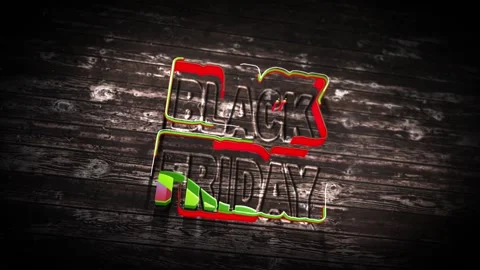 146 Animation Text Drawing 3d Color Effect Black Friday 库存影片 140650192