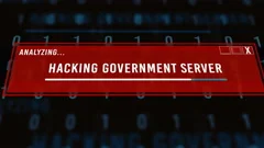 Hacking Digital Technology Software Concept - Breaching Generic Government Serve