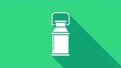White Can container for milk icon isolated on green background. 4K Video motion