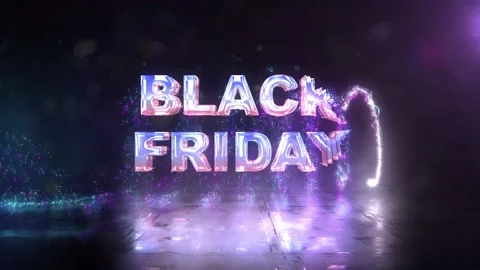 148 Animation Text Glowing Particals Effect Black Friday Stock-Footage 140650716