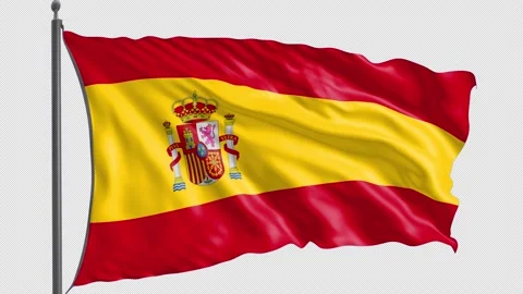 149 Flag of Spain with Alpha channel 3D Rendering 149 Stock Footage 159247649