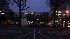 NYC Basketball Court at Night