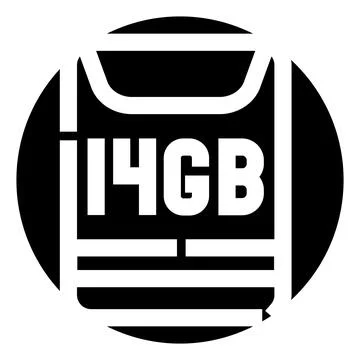 14gb digital data storage capacity icon design Stock Illustration