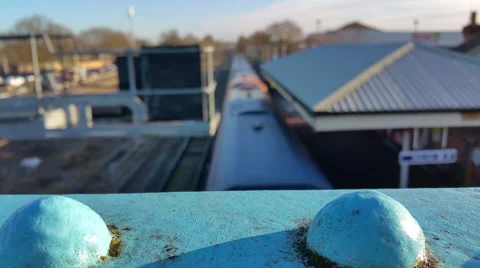 14s Train Going Under Bridge (Hook Train Station UK) Stock Footage 47456103