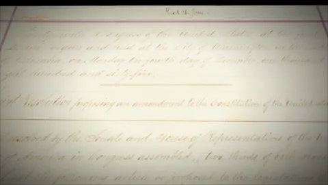 14th Amendment US Constitution Citizenship Historical Paper Document 2 Stock Footage 339305632