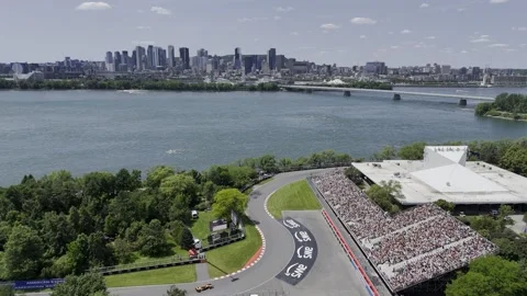 14th of June 2025. Helicopter flight view of the Formula 1 Circuit Gilles Stock Footage 311323213