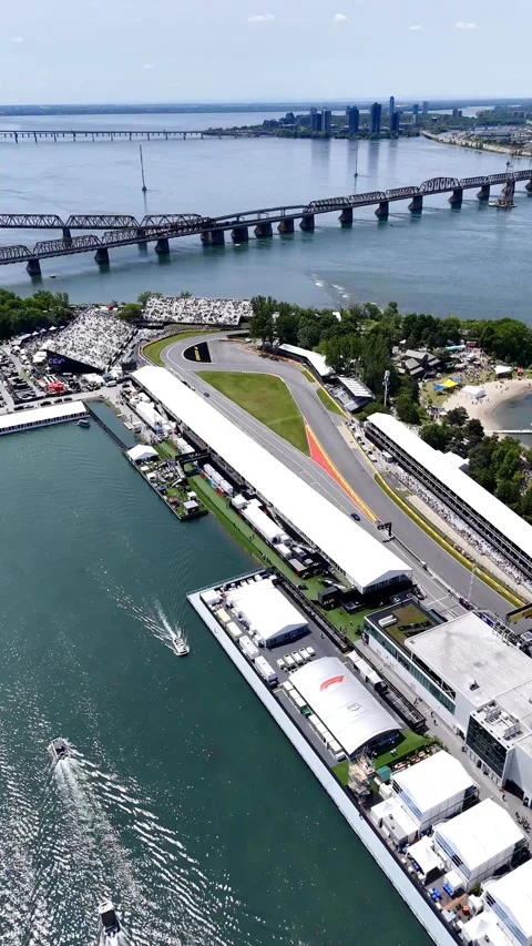 14th of June 2025. Helicopter flight view of the Formula 1 Circuit Gilles Stock Footage 346280068