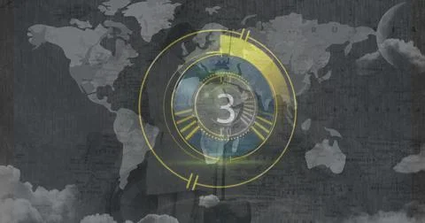 15 to 0 countdown against grey background 4k Foto stock