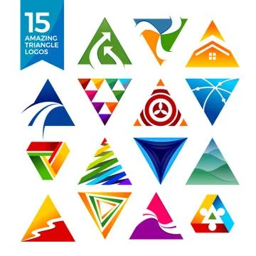 15 Amazing Triangle Shape Logos Stock Illustration