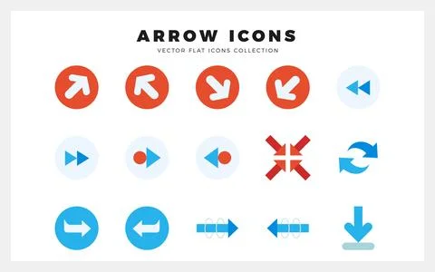 15 Arrows Flat icon pack. vector illustration. 스톡 일러스트