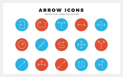15 Arrows Flat icon pack. vector illustration. 스톡 일러스트