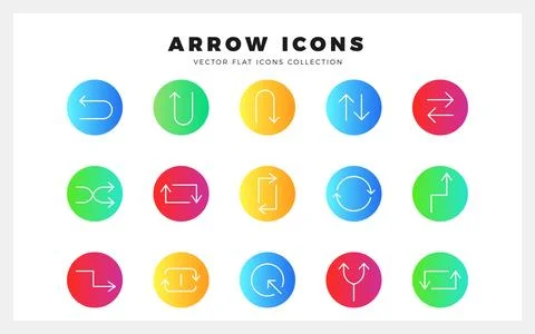 15 Arrows Flat icon pack. vector illustration. Stock Illustration