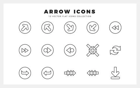 15 Arrows Lineal icon pack. vector illustration. Stock Illustration